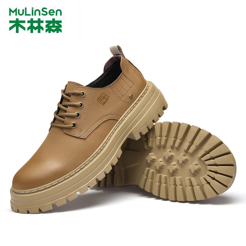 2025 Summer New Shallow Ankle Boots for Men, Retro Baguette Top Layer Cowhide Genuine Leather Handmade Men's Leather Shoes