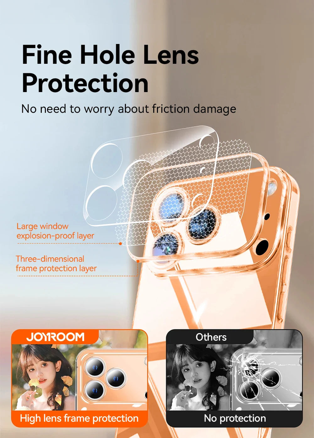 Joyroom For iPhone 17 16 15 Pro Max Case Lens Protection Anti-Yellow Case For iPhone 17 16 Pro Max Transparent Shockproof Cover