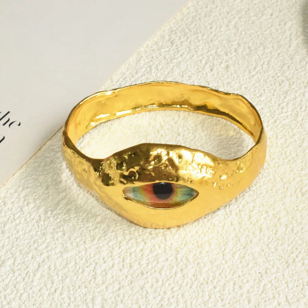 New Exaggerated Alloy Plated Eyes Nose Mouth Bangle Bracelet For Women Fashion Jewelry Gorgeous Hand Simple Bracelet Accessory