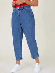 Plus Size Jeans for Women Autumn High Waist Elastic Denim Pants