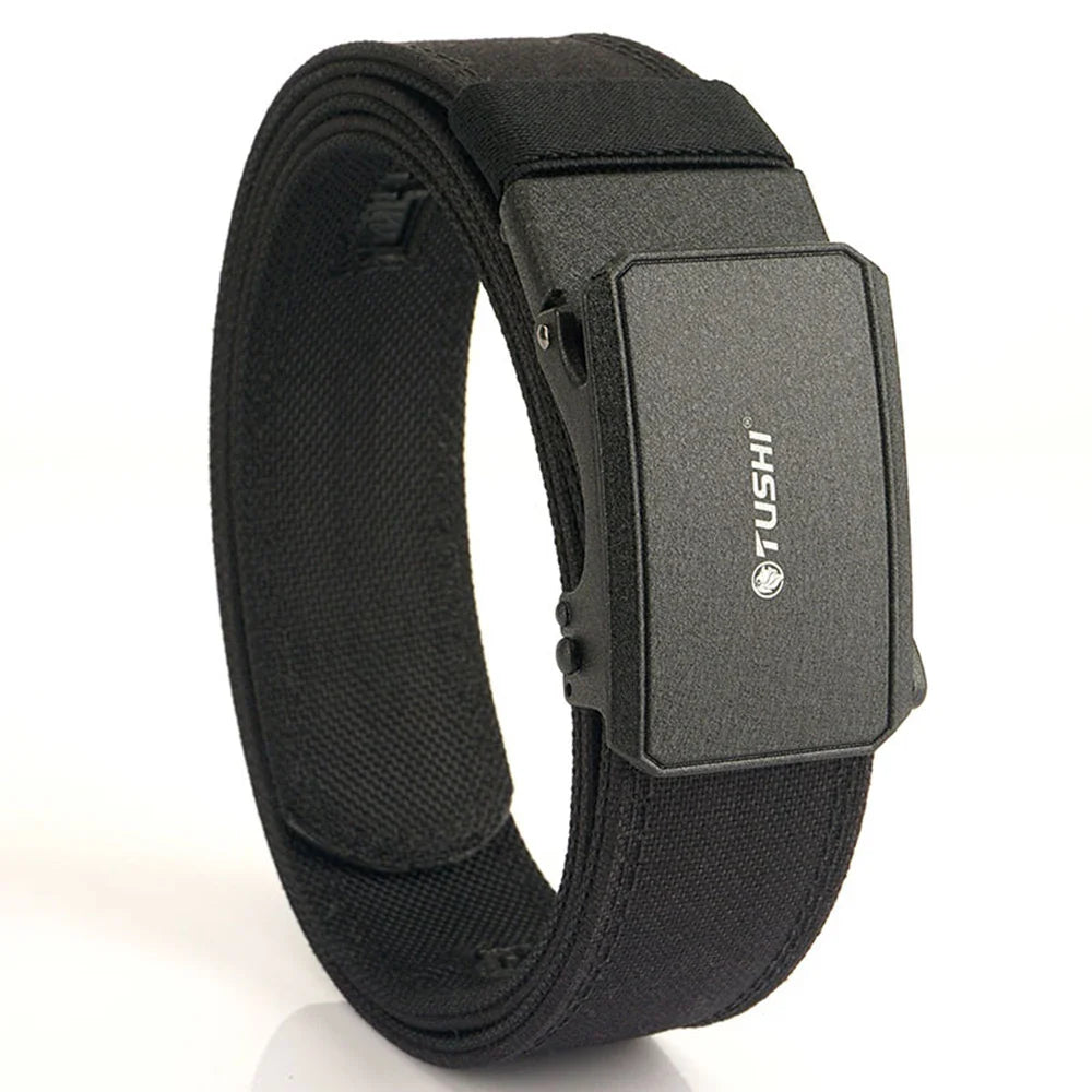 TUSHI Automatic Buckle Comfortable Nylon Military Gun Belt Outdoor Hunting Multifunctional IPSC Tactical Canvas Belt Men Belt