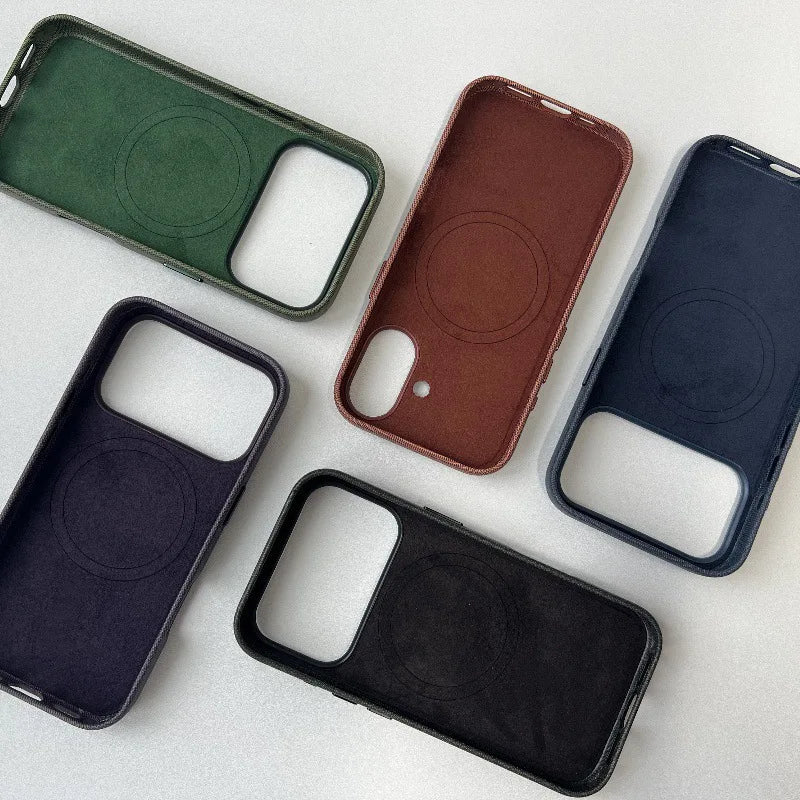 For lphone 17 pro max 17PRO 17 16 Leather PU Personalized Initials Custom Magsafe leather Phone Case