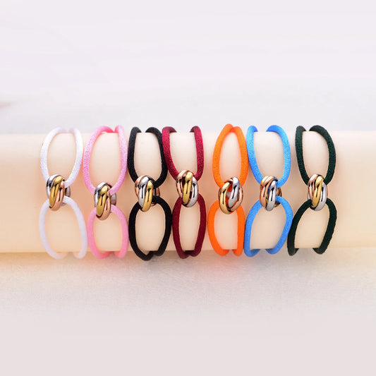 Trinity Bracelet Stainless Steel Circle Women's Bracelet Different Colors of Rope Classic Popular Tricolor GradientJewelry