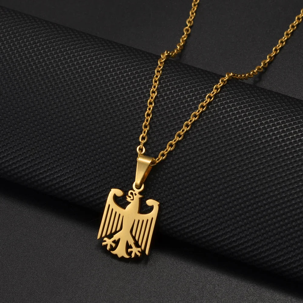 Anniyo German Eagle Pendant Neckalces Stainless Steel Germany Jewelry for Women Girls Gifts for Mom and Daughter #508062