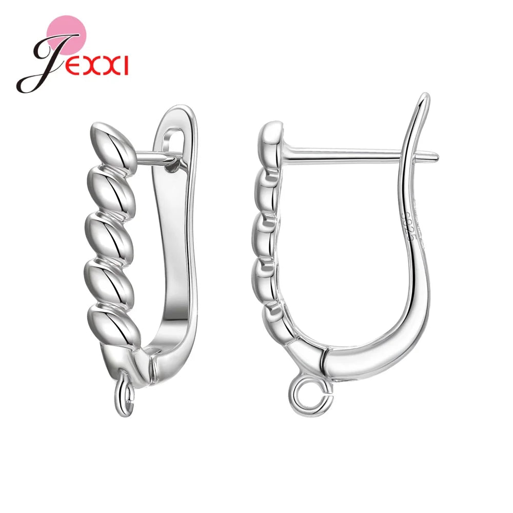 Drop Shipping Genuine 925 Sterling Silver Earrings Findings For DIY Jewelry Accessory High Quality Women Girls Jewelry Component