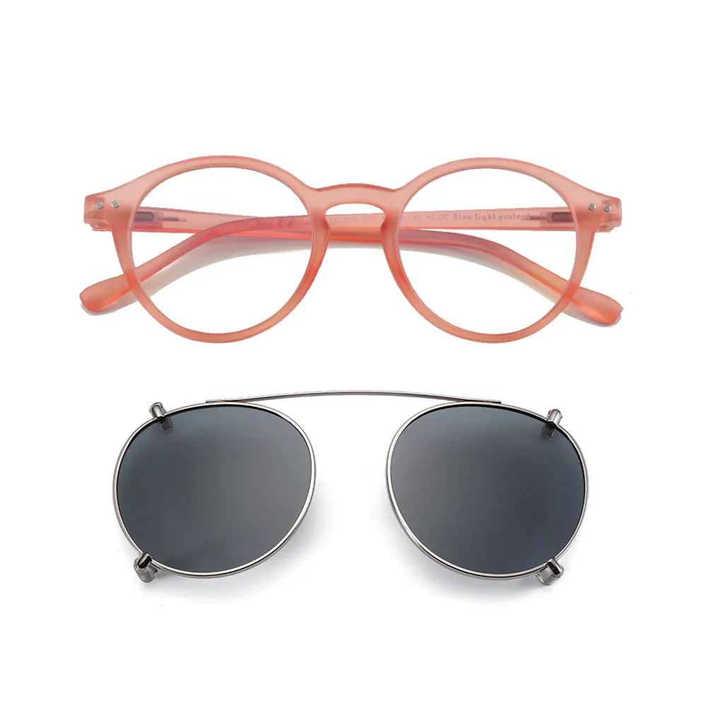 ZENOTTIC Steampunk Style Glasses (Anti Blue Light Blocking Eyewear) + Clip Lenses（Polarized Sunglasses Clips）for Women Men