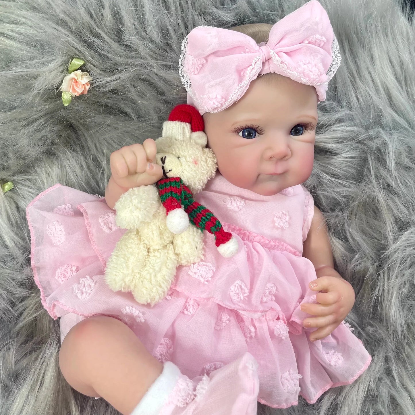Two Options 18-19 Inch Reborn Baby Doll Girl Bettie Face Newborn Vinyl or Cloth 3D Skin Visible Veins Handmade Christmas Gift