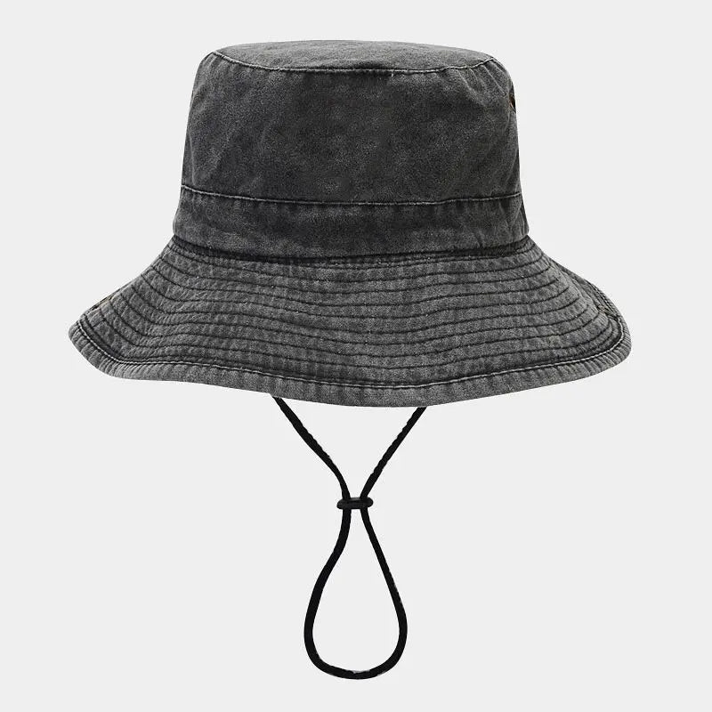 Four Seasons Cotton Solid Bucket Hat Fisherman Hat Outdoor Travel Sun Cap