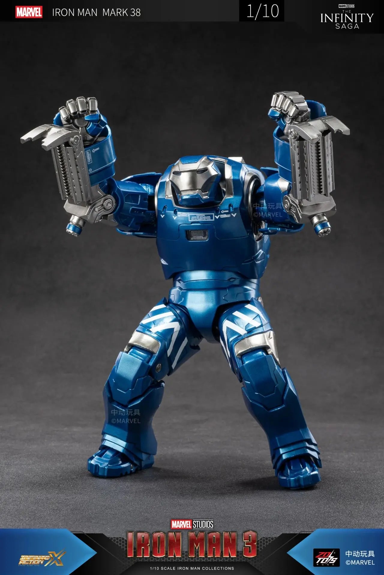 1:10 ZD Toys Iron Man MK38 Igor MK25 Striker MK26 Gamma MK36 Peacemaker MK40 MK15 Sneaky Action Figure Collections Gift