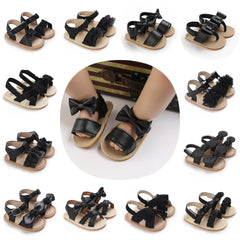 0-18M Baby Cute Preschool Summer Sandals Black Princess Casual Soft Rubber