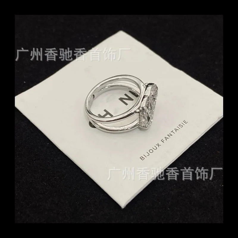 New Versatile Ring Fashion Temperament Diamond Pair Ring Personality Trend Ring
