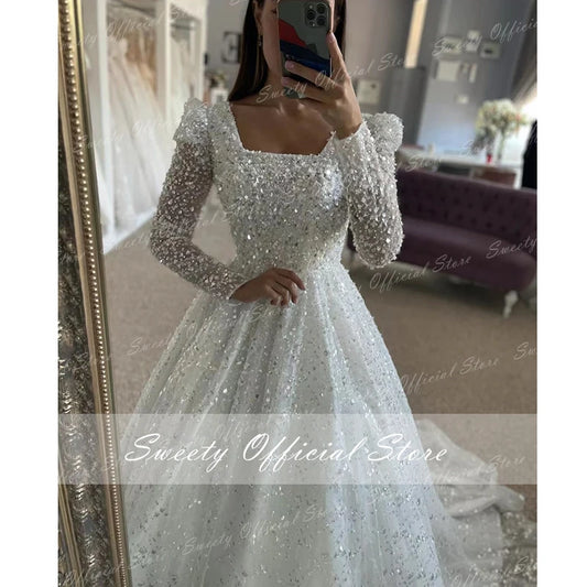 White Bridesmaid Dresses: Wedding Gowns With Beading Princess A-line Ball Gown