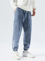 Plus Size Baggy Jeans Men Hip Hop Streetwear Harem Pants Fashion Embroidery