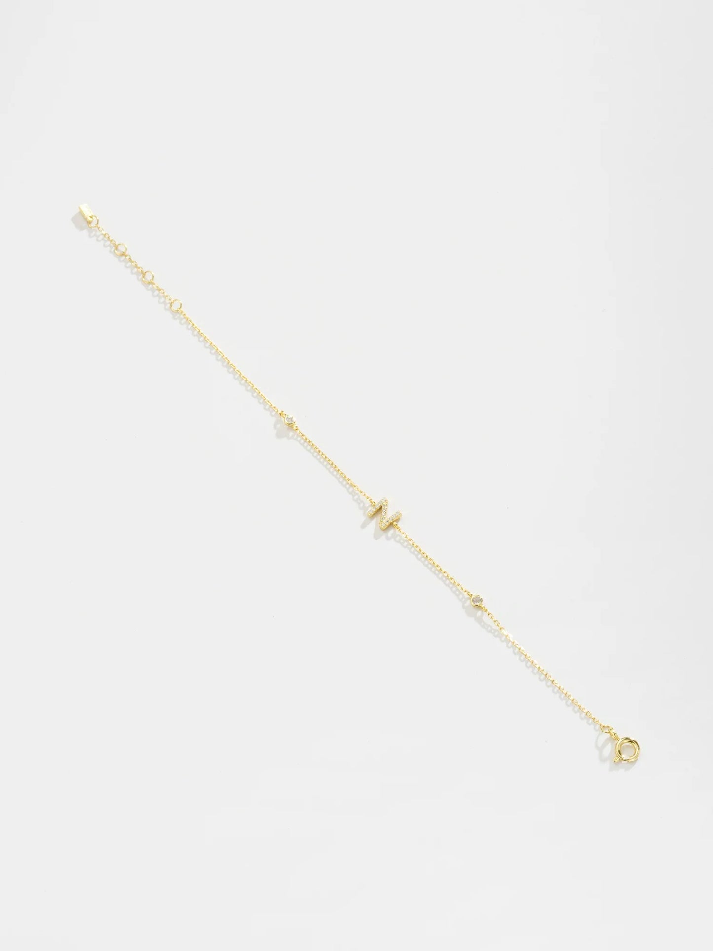 VEWANT 925 Sterling Silver Monogram Letter A - Z Initial Charm Chain Bracelet Luxury Wedding CrystalFine Jewelry