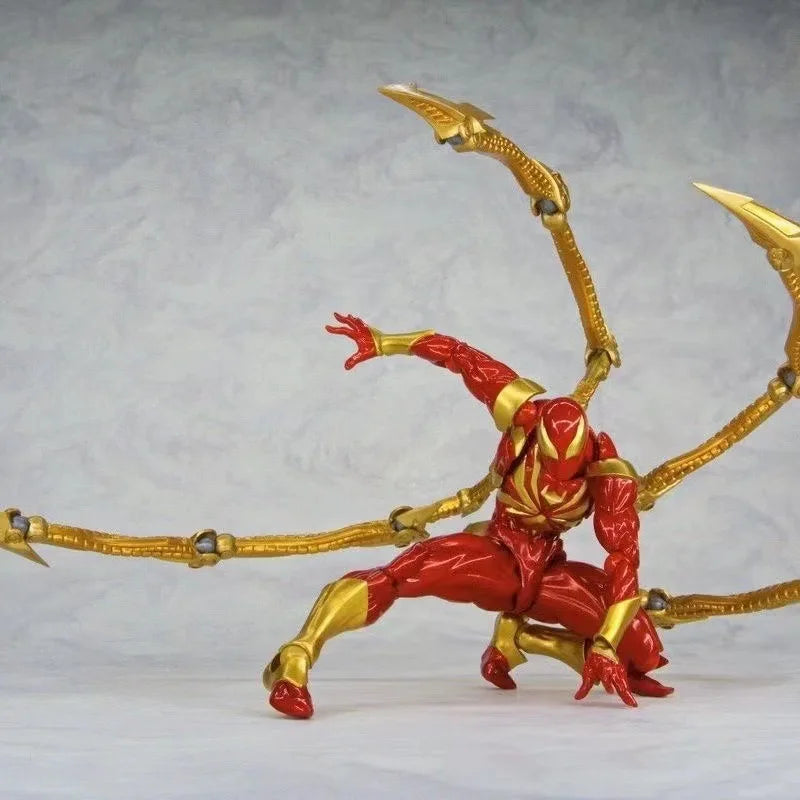 Iron Spider AMAZING YAMAGUCHI Spider Man Peter Parker Black Red KAIYODO Action Figure Statue Model Collectible Kids For Toy Gift