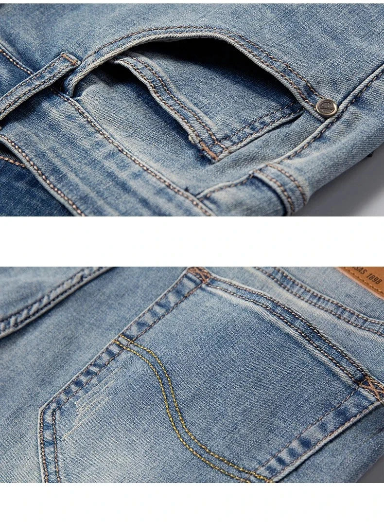 2025 New Summer Brand Stretch Thin Bermuda Masculina Cotton Denim Jeans Men Knee Length Soft Ropa Hombre Shorts