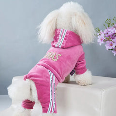 Pet Dog Jumpsuit Spring Autumn Warm Clothing For Small Dog Clothes Velvet Pajamas