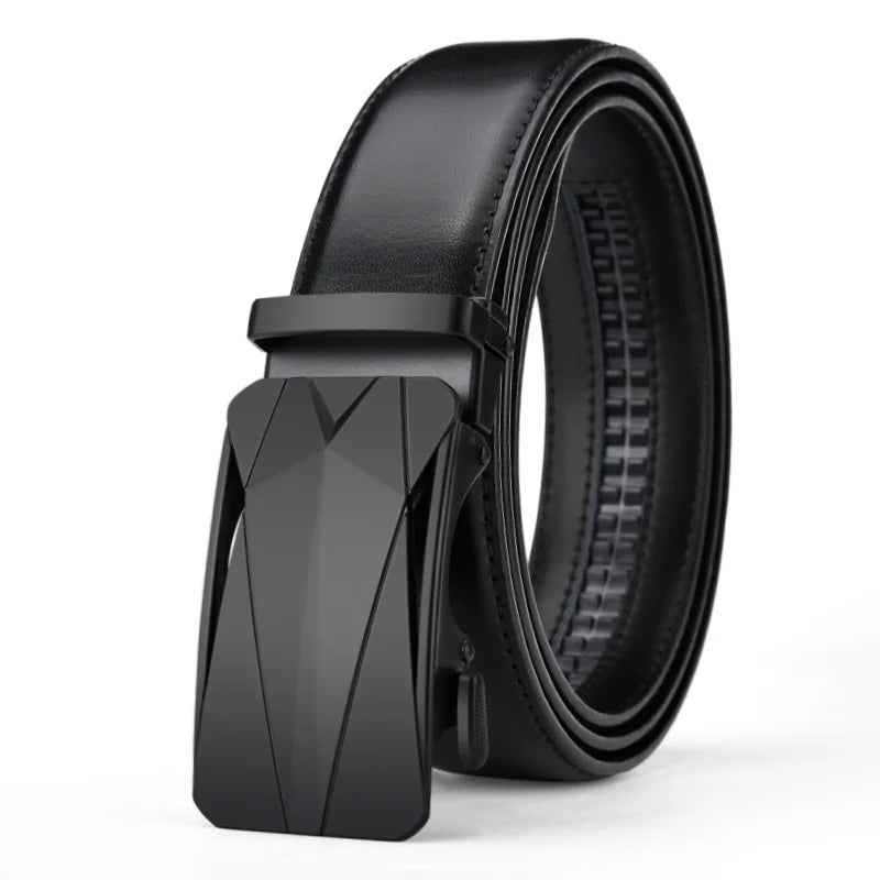 Genuine Cow Leather Automatic Belt For Men Formal Automatic Buckle Belt Genuine Leather Mens business Strap