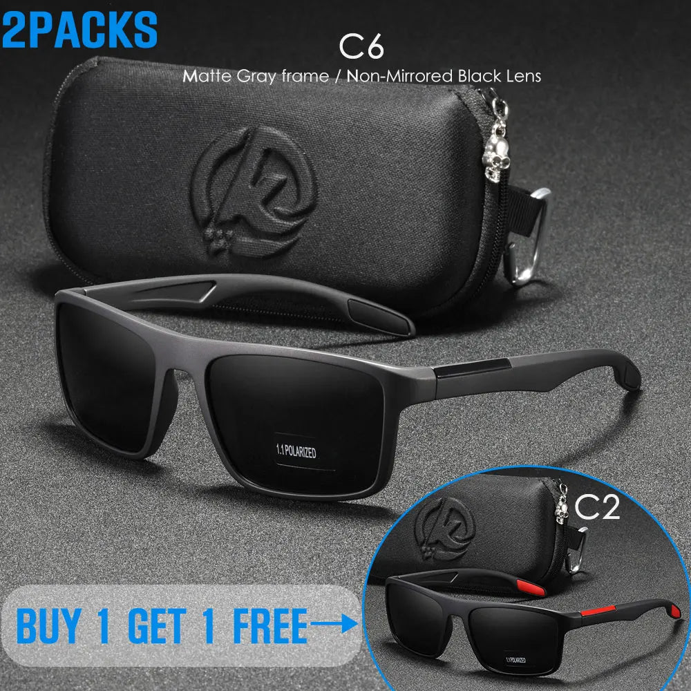 KDEAM Rectangular Ultra Light Sports Sunglasses Men Polarized TAC 1.1mm Thickness Lens Driving Sun Glasses Women Cat.3