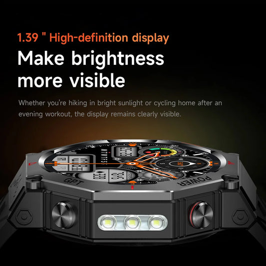 2025 For HUAIWE Military Outdoor GPS Sports Smart Watch Men 1.39" 5ATM Waterproof 530mAh ChatGPT AI Assistant Compass Smartwatch