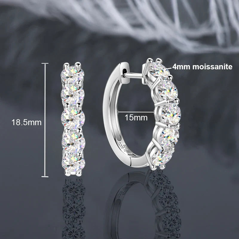 IOGOU Hoops 100% 925 Sterling Silver Real 3mm Moissanite Stud Earrings For Women Sparkling Jewelry Gifts with Certificate Gifts