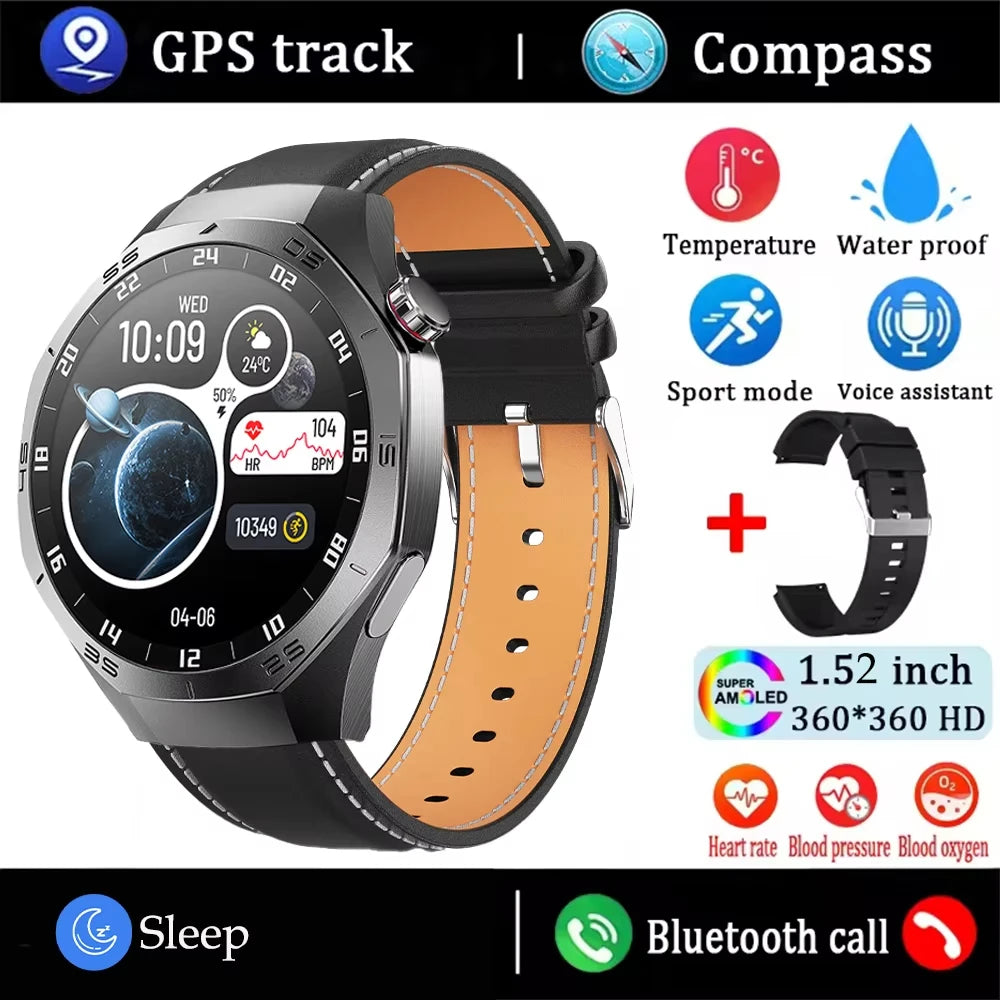 New WatchAMOLED Screen Bluetooth Call Heart Rate Waterproof Women 5 Upgraded Version Sport Fitness Tracker Smart Watch Men Gift
