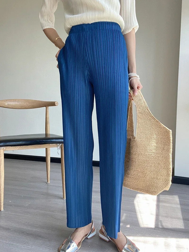 Spring Summer Autumn Women Casual Elegant Ladies Miyake Designer Casual