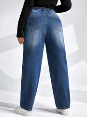 Plus Size Tapered Jeans for Women Full Length Harem Women Jeans