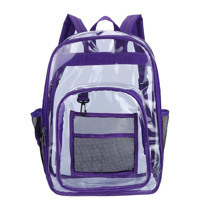 Transparent Shoulder Bag Unisex Fashion Simple Large Capacity Portable Backpacks Multifunctional Waterproof Male Female Knapsack