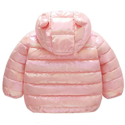1-5 Years Old Boys Girls Lightweight Down Jacket Children's Autumn Winter Fashion Smooth Colorful Fabric Cotton Coat Top Clothes