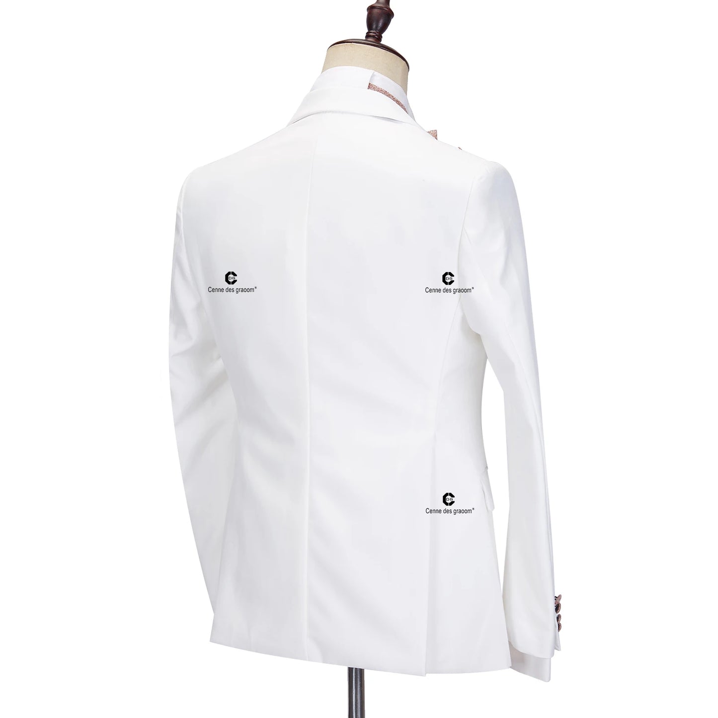 Tuxedo for Mens: Elegant Suits for Men White Tuxedo Jacket Vest Pants with Bowtie
