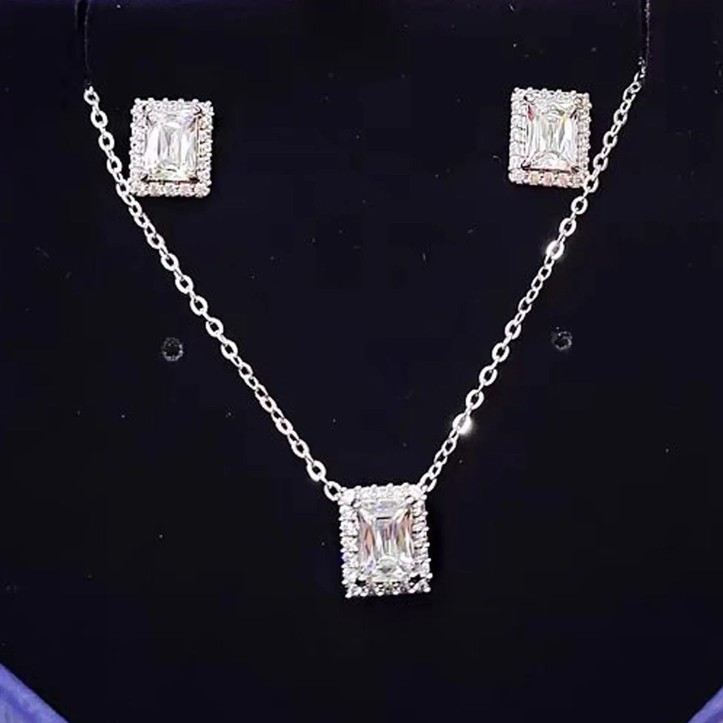 2025 New Original Round Water Drop Crystal High Jewelry Set Fashion Dazzling Women's Bracelet Earring Necklace Ring Wedding Gift
