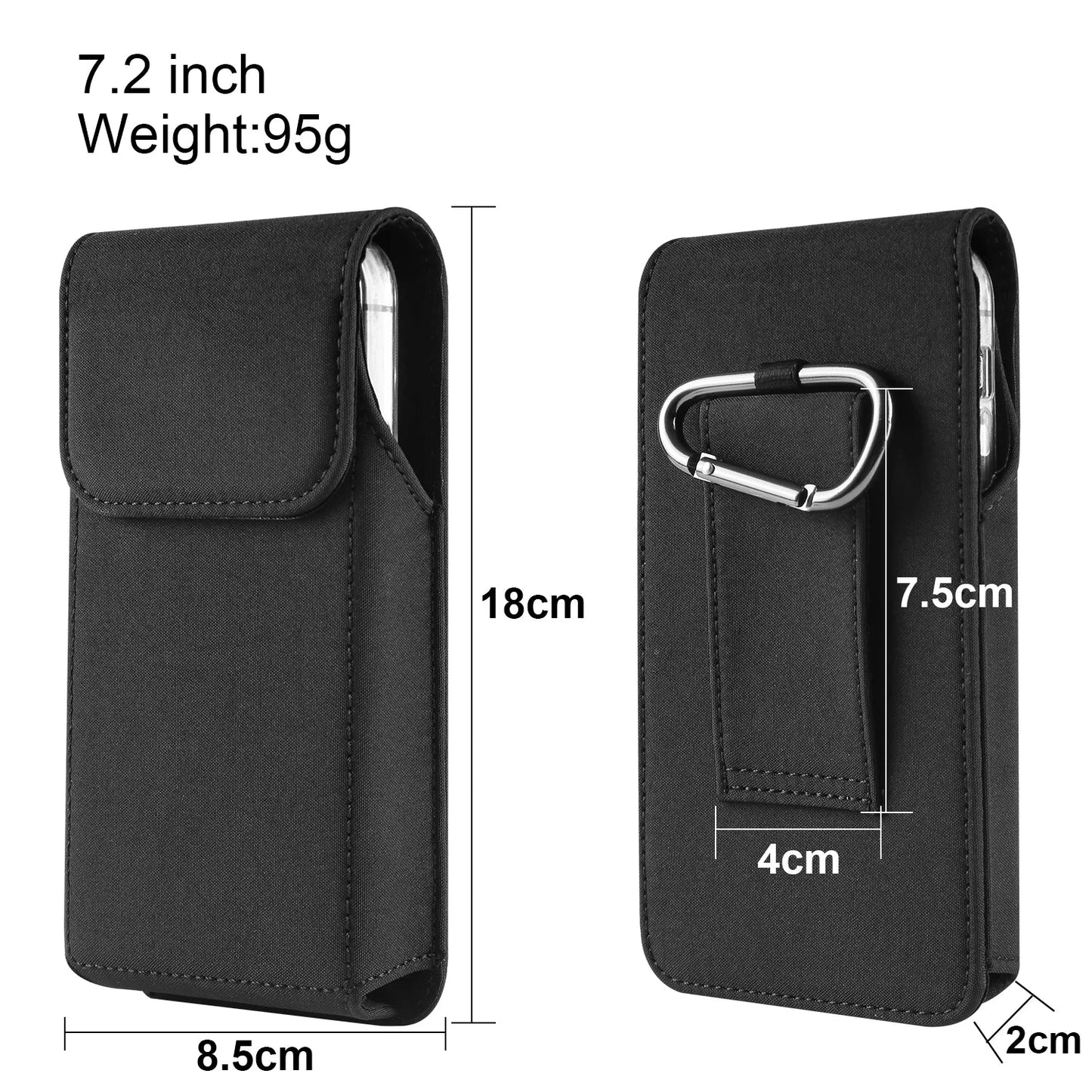 Nylon Belt Clip Phone Case Man Waist Bag For iPhone 17 16 15 14 13 Pro Max Samsung S25 S24 S23 S22 S21 Plus Redmi Holster Cover