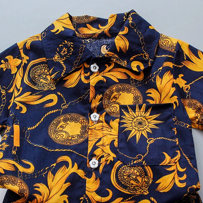 New Summer Baby Clothes Set Children Boys Short Sleeved Suit Shirt Shorts 2Pcs/Sets Kids Clothing Set Toddler Casual Cotton Cost