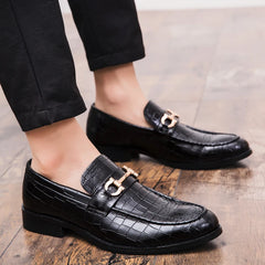 Pointed Toe Men Dress Shoes Leather Luxury Wedding Shoesslip on Floral Print Men