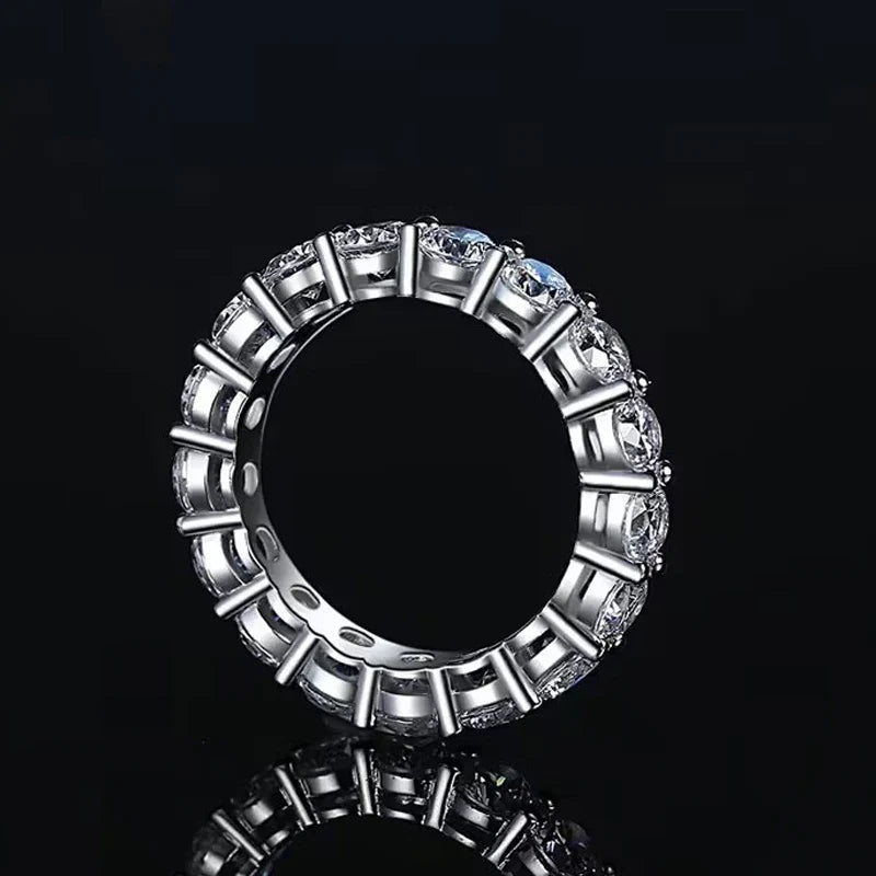 5mm 3mm Moissanite Full Eternity Ring for Women Men Real Silver 925 Sterling Wedding Engagement Band Fine Jewelry & Certificate
