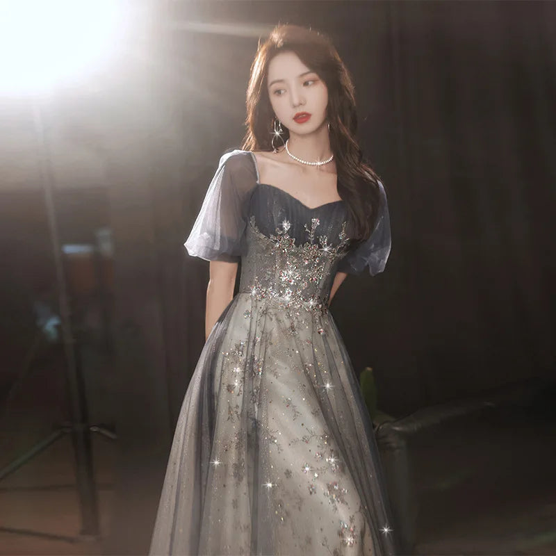 Homecoming Dresses: Vintage Banquet Long Evening Dresses Sequined Appliques