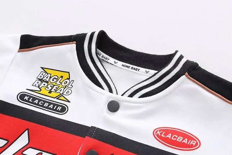 Children's Clothing Boys' Spring and Autumn Set New Style Cool and Handsome Children's Hoodie Motorcycle Suit Three piece Set