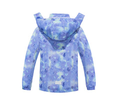 Girls Conch Rain Jackets with Removable Hood Lightweight Waterproof Insulation Warm Windbreakers Raincoats