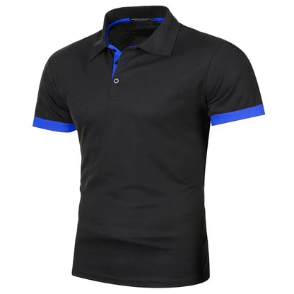 Summer Mens Short Sleeve Polo Shirts Lightweight Lapel Streetwear Breathable Tshirts for Men Basic Business Solid Color Top