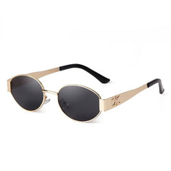 Sunglasses for Women Retro Metal Oval Men Luxury Brand Designer