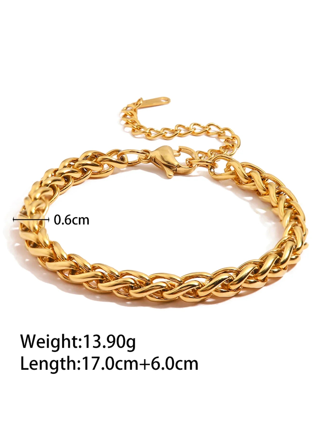 Uworld Fashion Link Chain Stainless Steel Bangle Bracelet for Women Exquisite Golden Metal Texture Jewelry Girl Beach Gift Man