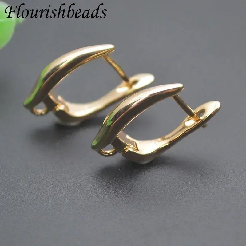 Nickle Free Anti-rust Real Gold Plating Metal Earring Hooks Women Jewelry Making Components 30pieces