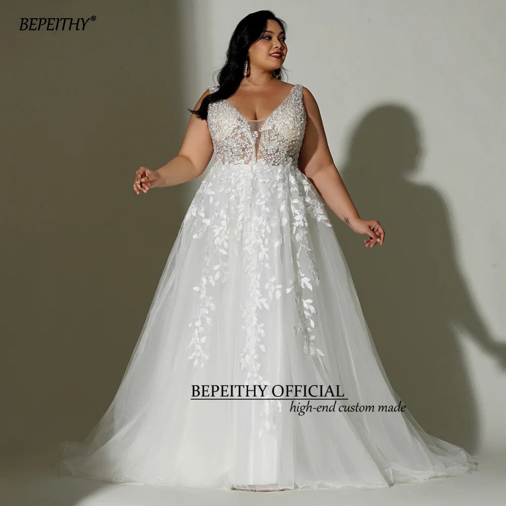 White Bridesmaid Dresses: Boho Wedding Dresses For Plus Size Women Bride Sleeveless