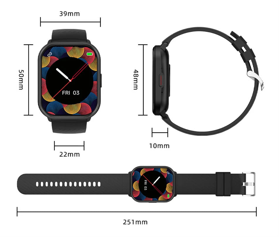 2026 New Lady fashion Smart Watch Men Women Heart Rate Blood Pressure Fitness Tracker Bluetooth Call Smartwatch Man For Android