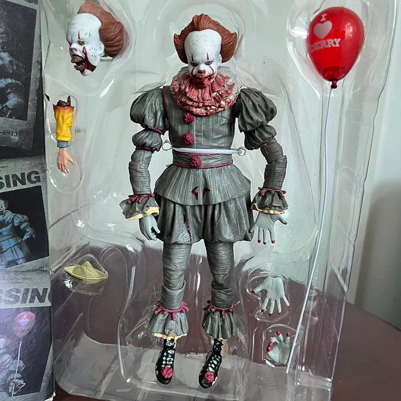 NECA Pennywise Joker Action Figure Toy Doll Horror Halloween Christmas Gift 18cm Bookshelf Ornament
