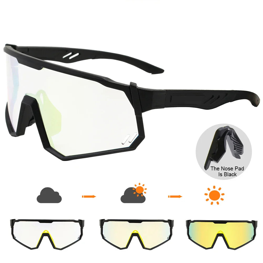 Photochromic Cycling Glasses Men Mountain Bike Sunglasses Women Clear MTB Sports Goggles Bicycle Triathlon Running Baseball