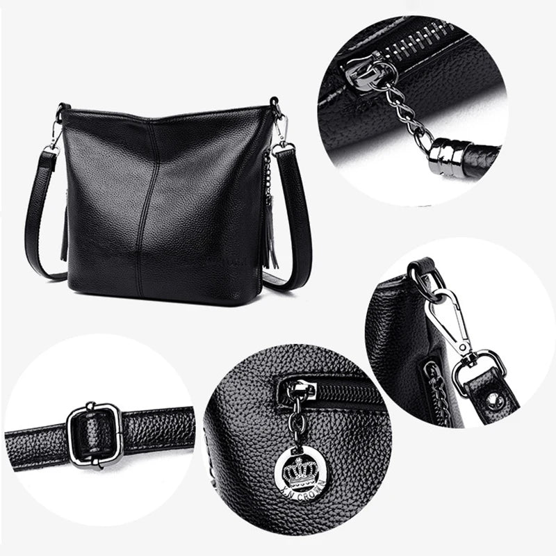 Tassels Women Hand Crossbody Bags for Female Leather Crossbody Luxury Purses