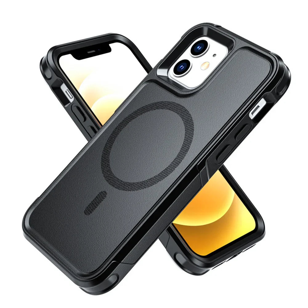 Magnetic Case for iPhone 16 15 14 Pro Max Plus 13 mini 12 for MagSafe Military Grade Drop Protective Tough Shockproof Case
