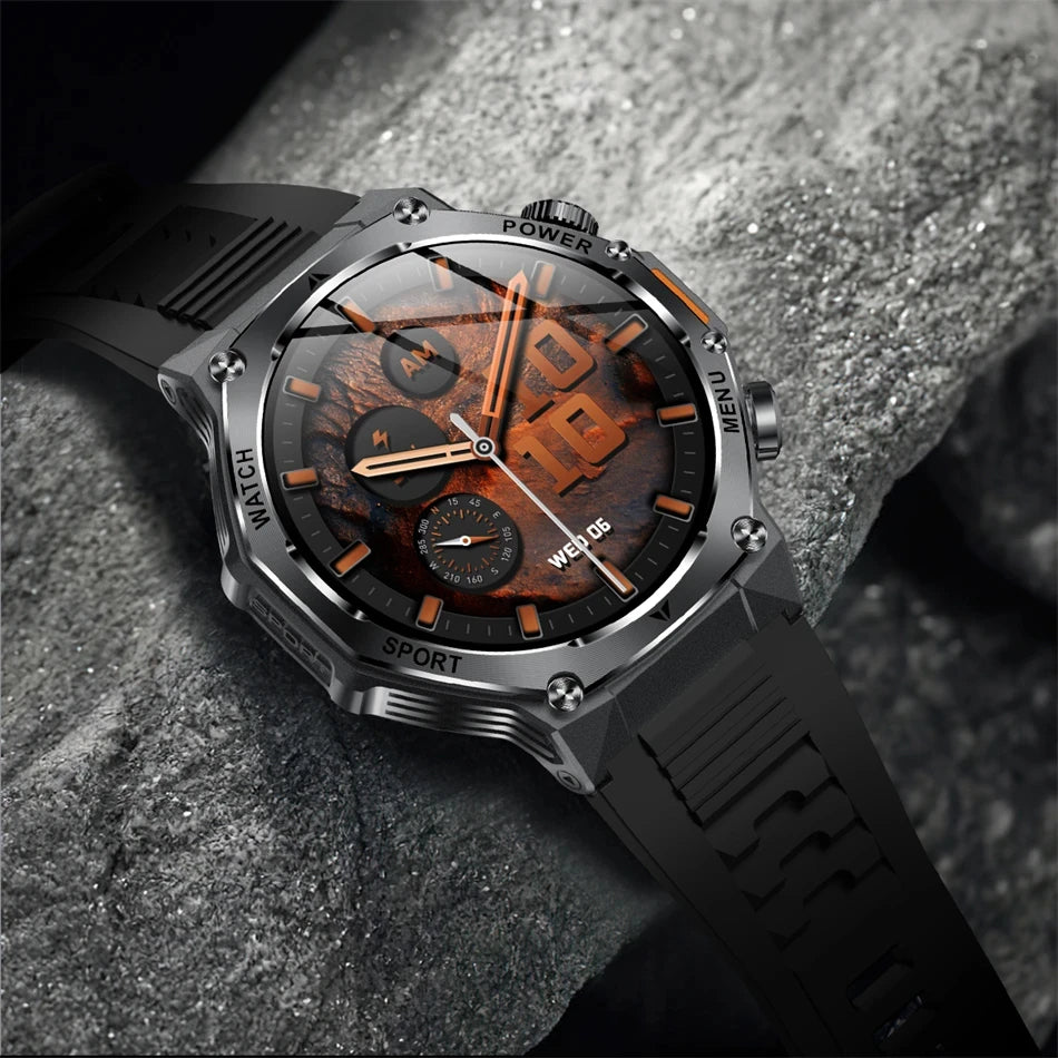 Rugged Outdoor Sports AK82 Smartwatch 1.85" HD Touchscreen 800mAh Long Battery Life Fitness Tracker Calorie Distance Smart Watch
